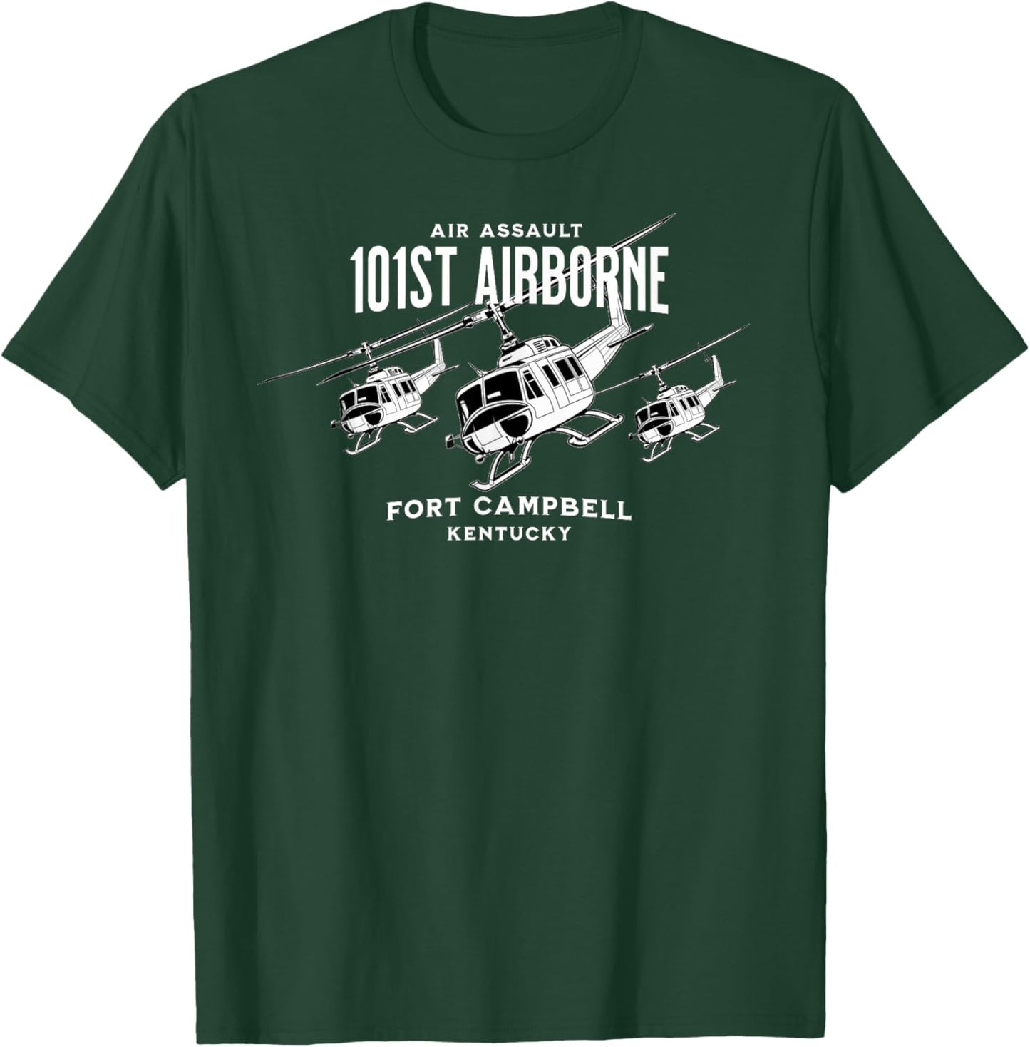 101st Airborne Fort Campbell Kentucky Air Assault Helicopter T-Shirt - T-Shirt | Forest