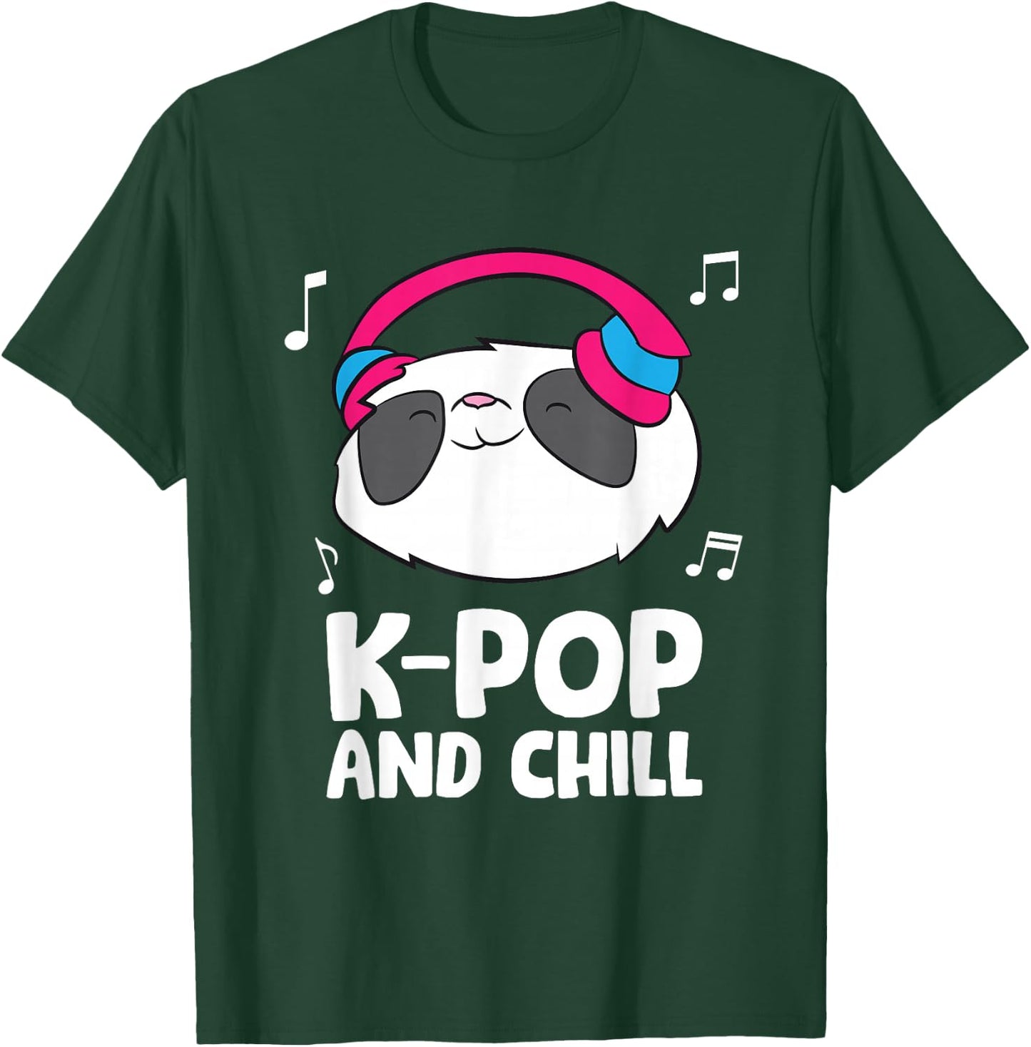 Funny K-Pop Music And Chill Panda Korean Music T-Shirt - T-Shirt | Forest
