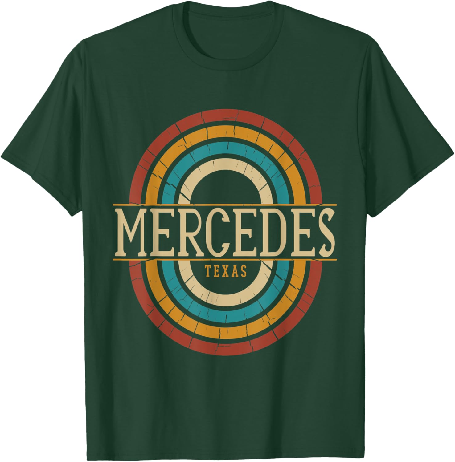 Vintage Retro Mercedes Texas TX Women Men Souvenirs T-Shirt - T-Shirt | Forest