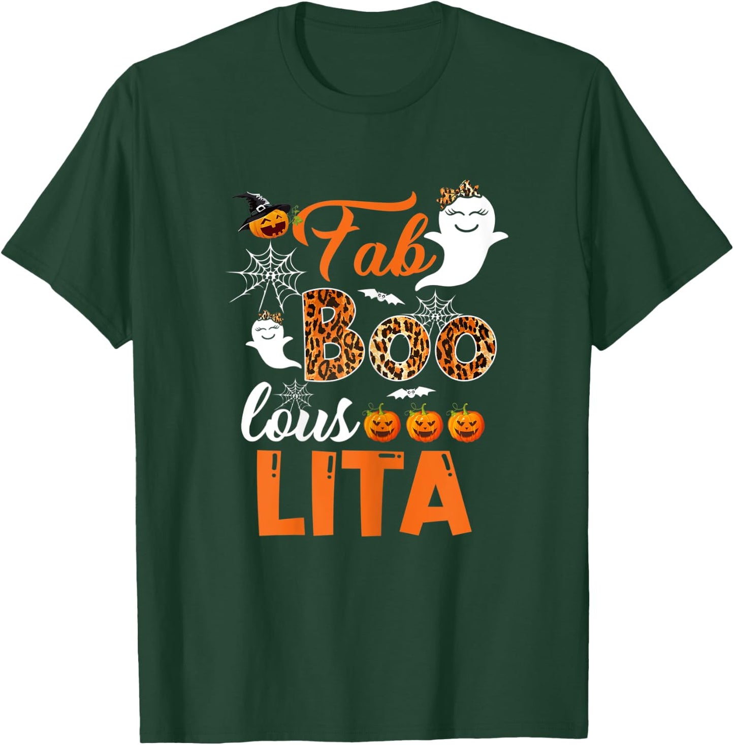 Leopard Fab Boo Lous Lita Spooky Lita Halloween Costume Gift T-Shirt - T-Shirt | Forest