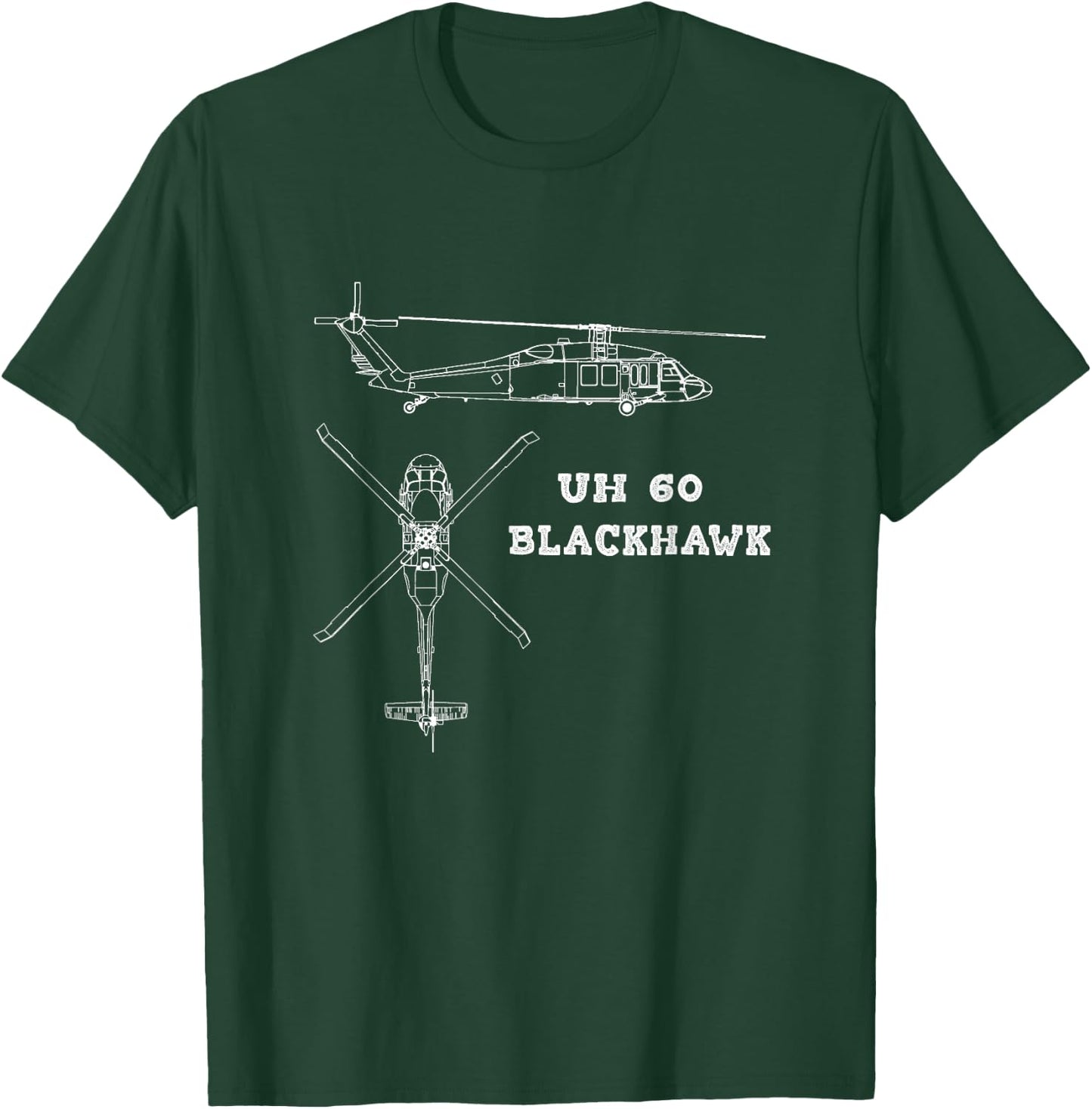 UH 60 Blackhawk US Army Aviation Utility Helicopter T-Shirt - T-Shirt | Forest