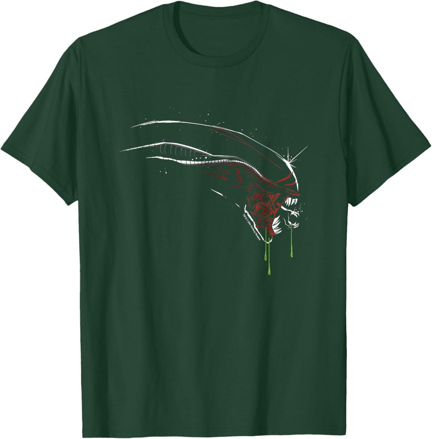 Alien: Romulus Xenomorph Distressed Red Glow Profile T-Shirt - T-Shirt | Forest
