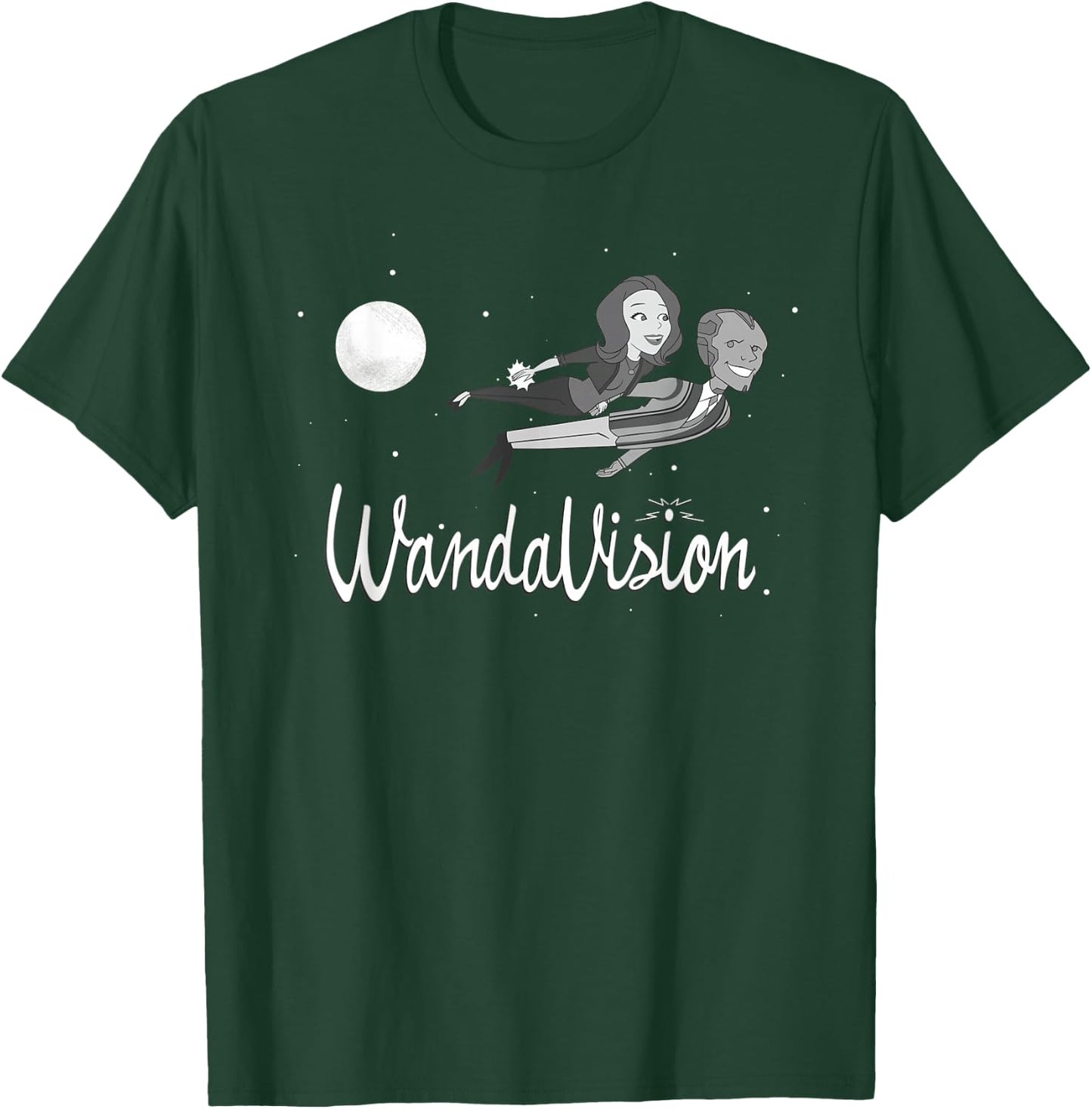 Marvel WandaVision Wanda and Vision 60s Moonlight Flight T-Shirt - T-Shirt | Forest
