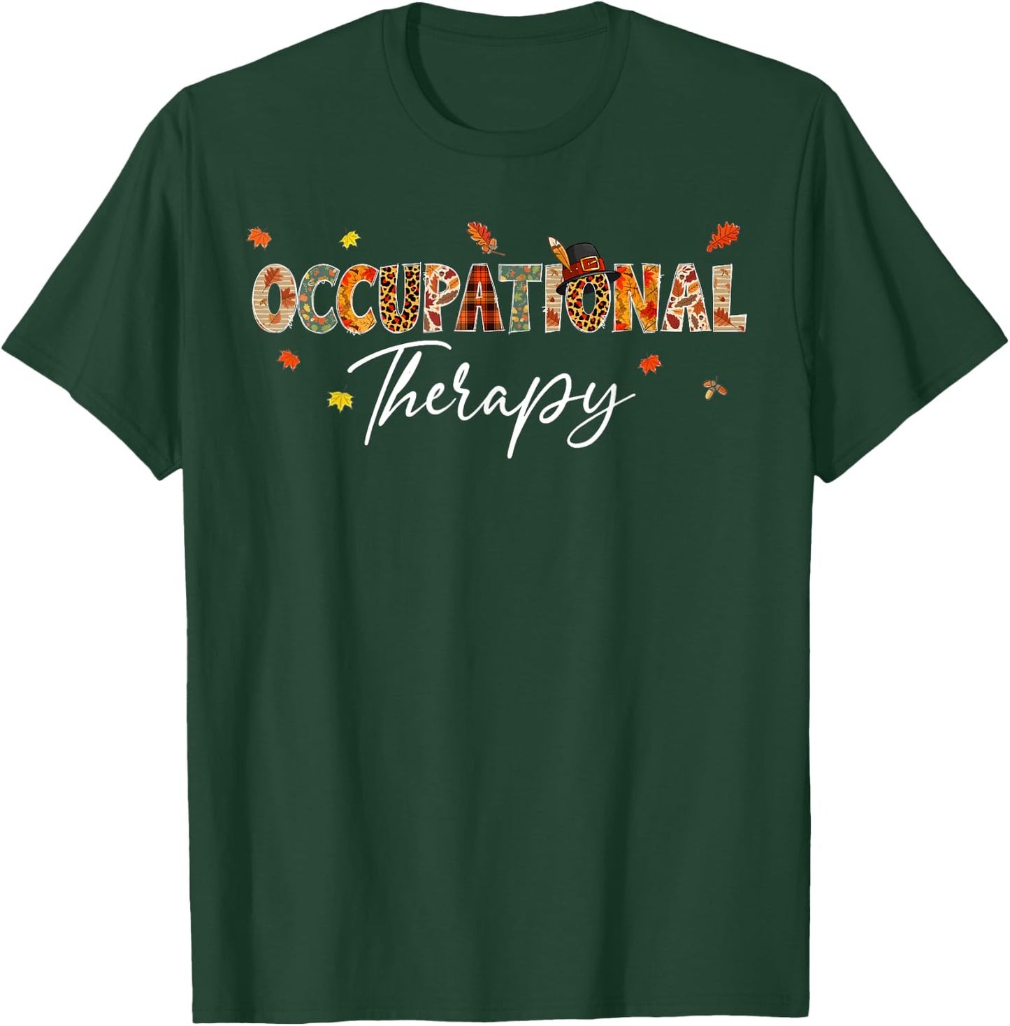 Funny Occupational Therapy Pumpkin Autumn Tree Fall Leaves T-Shirt - T-Shirt | Forest