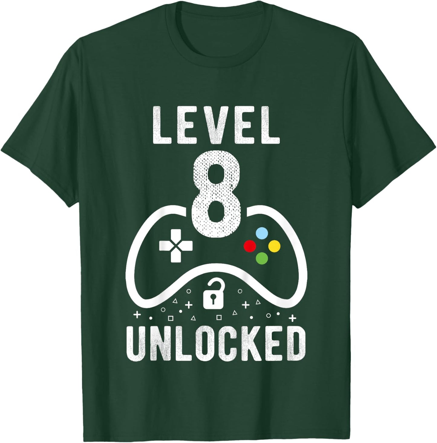 Level 8 Unlocked Video Game 8th Birthday Gift T-Shirt - T-Shirt | Forest