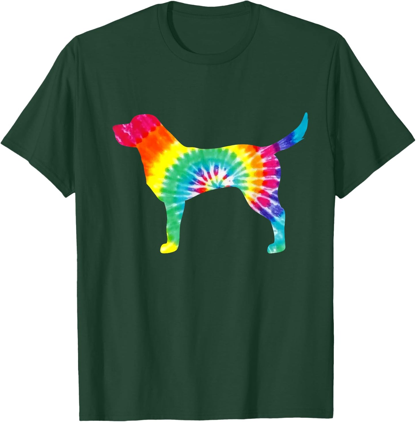 Tie Dye Dog Shirt Hippie Labrador Retro Puppy Gift T-Shirt - T-Shirt | Forest