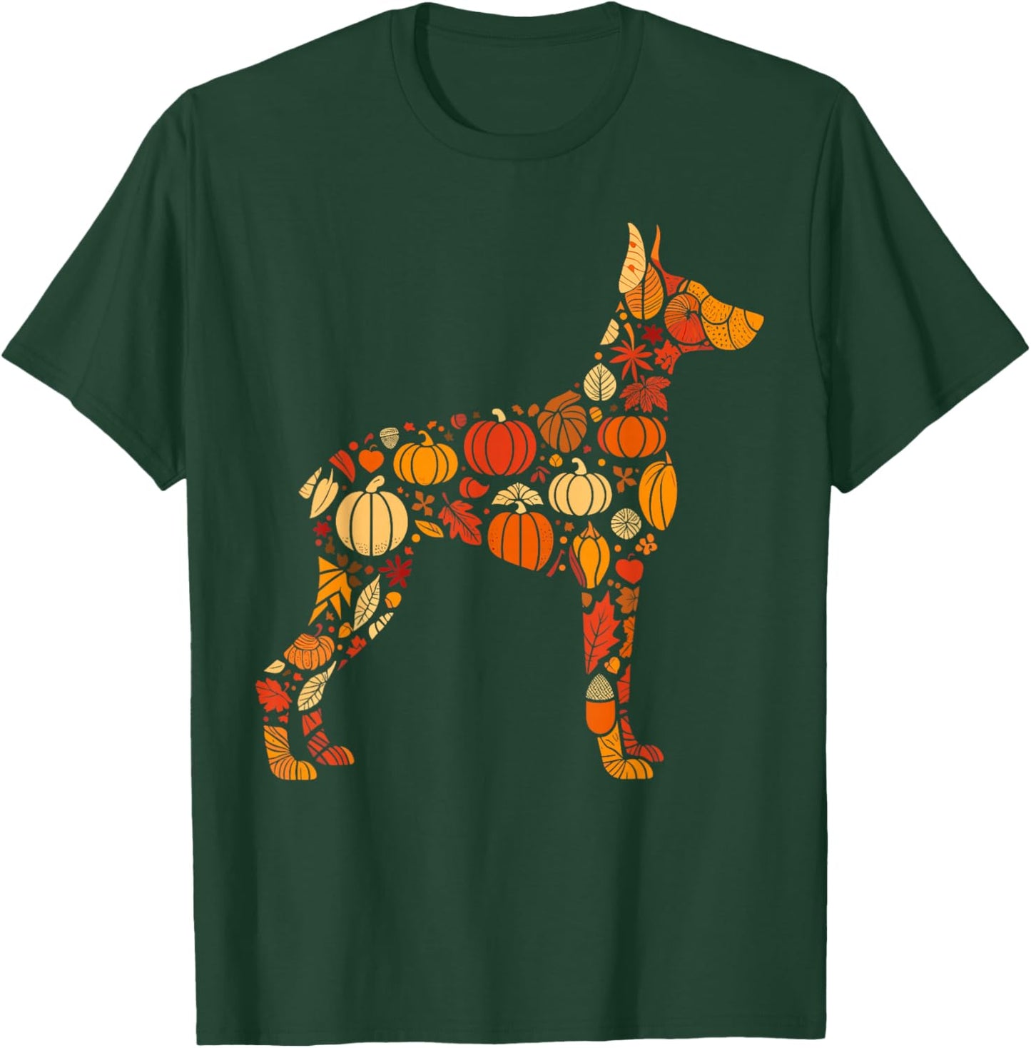 Autumn Pumpkin Doberman Pinscher Thanksgiving T-Shirt - T-Shirt | Forest