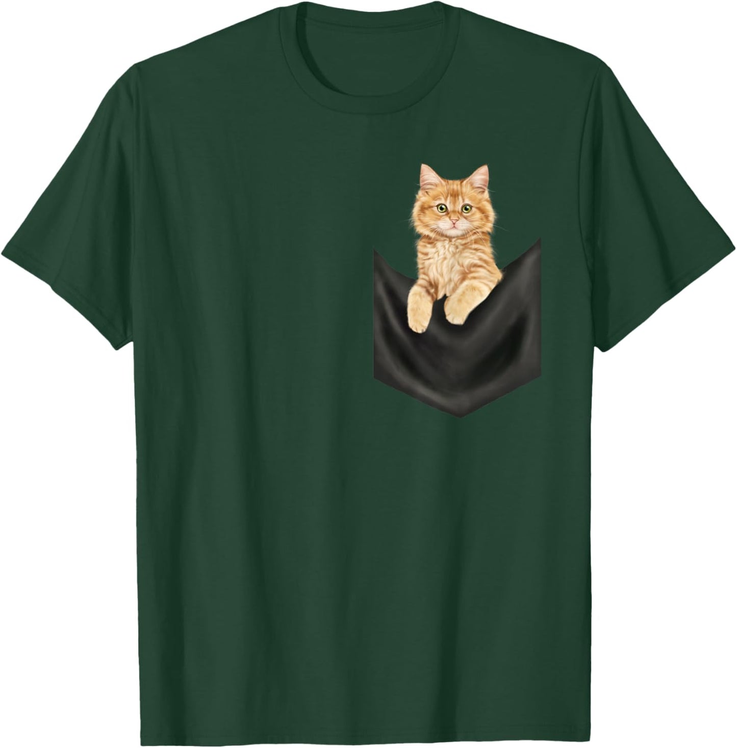 Peeking Cat, Cute Cat in Pocket Cats Shirt T-Shirt - T-Shirt | Forest