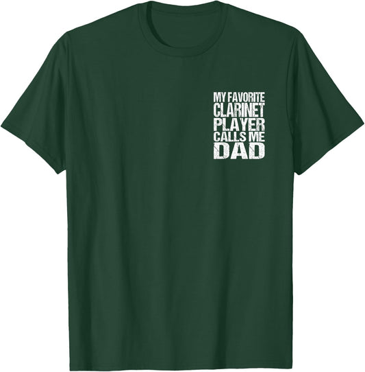 2 Sided Print Clarinet Dad Marching Band T-Shirt - T-Shirt | Forest