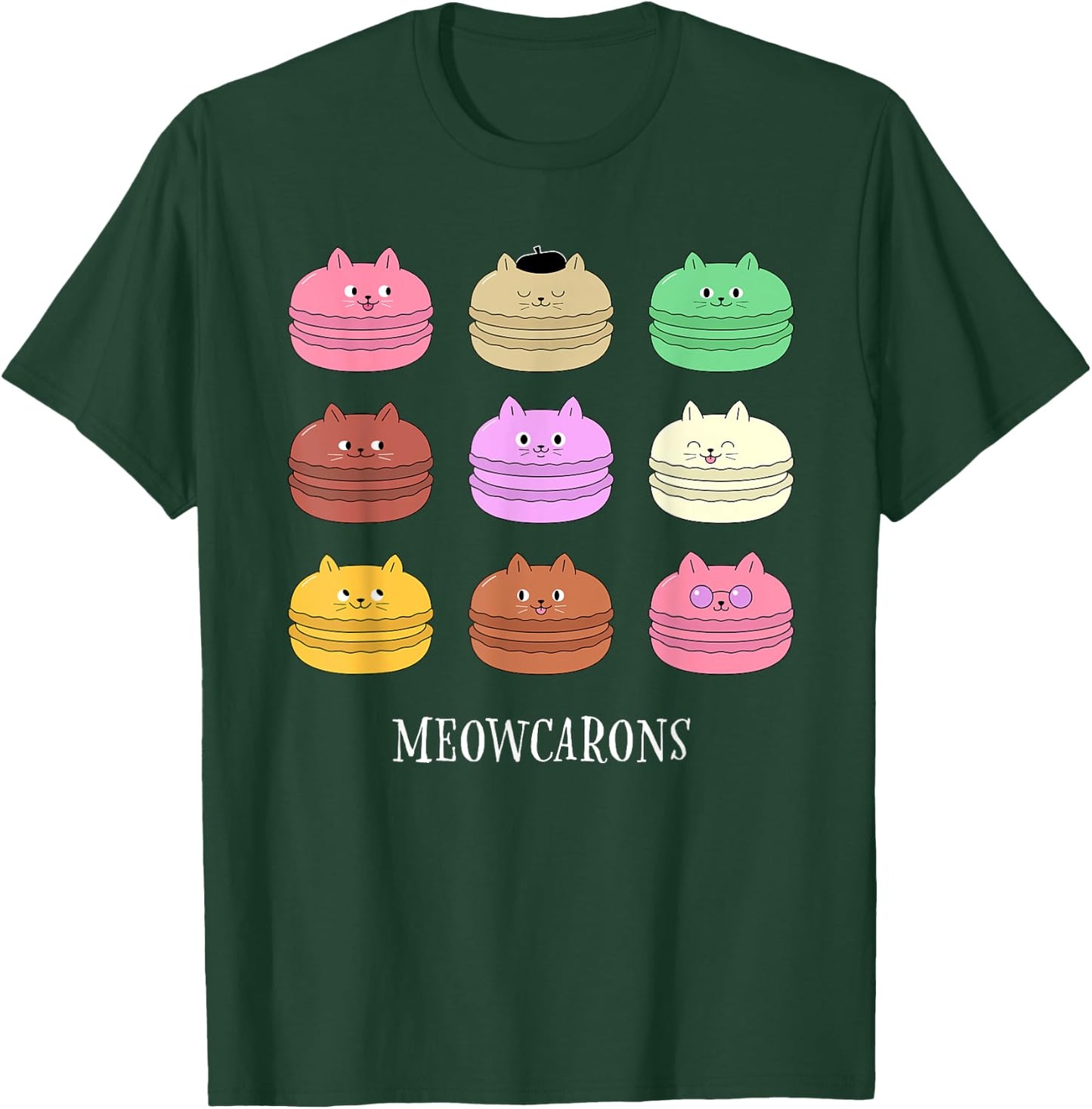 Cat Macarons "Meowcarons" - For Baking Girlfriend T-Shirt - T-Shirt | Forest