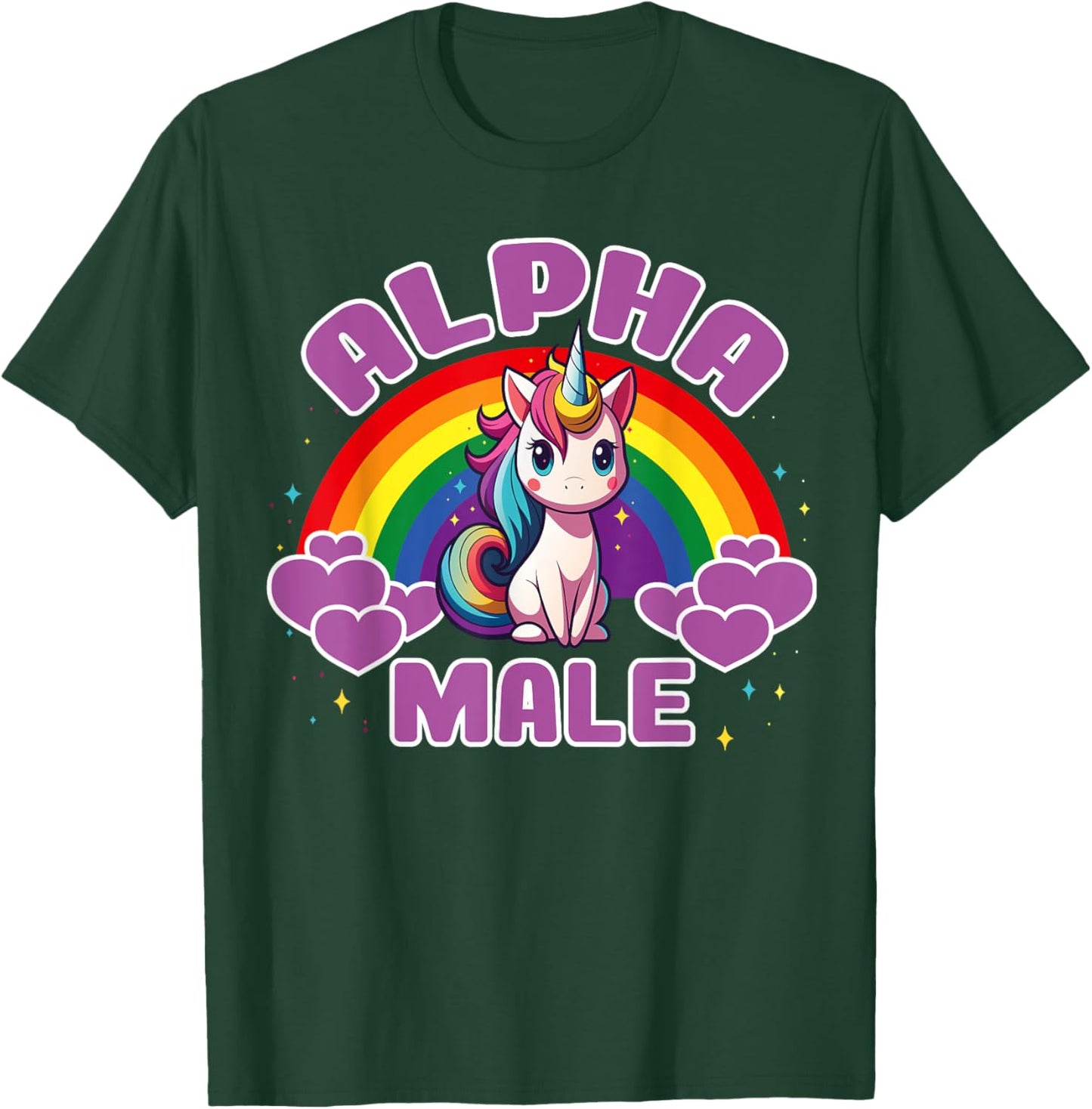 Funny Cute Alpha Male Unicorn, Sarcastic Humor Macho T-Shirt - T-Shirt | Forest