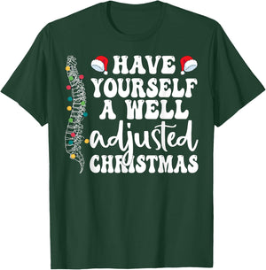 Well Adjusted Christmas Chiropractic Santa Chiro Christmas T-Shirt - T-Shirt | Forest