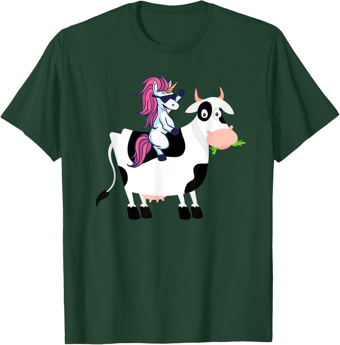 Unicorn Cow Shirt Funny Unicorn Riding Cow Gift T-Shirt - T-Shirt | Forest