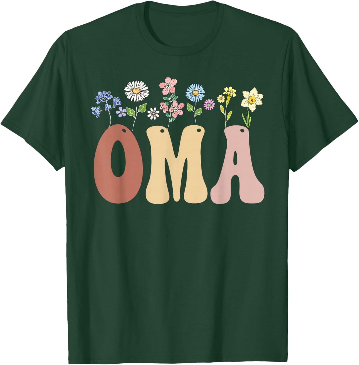 Oma Gifts Women Wildflower Floral Design Oma T-Shirt - T-Shirt | Forest