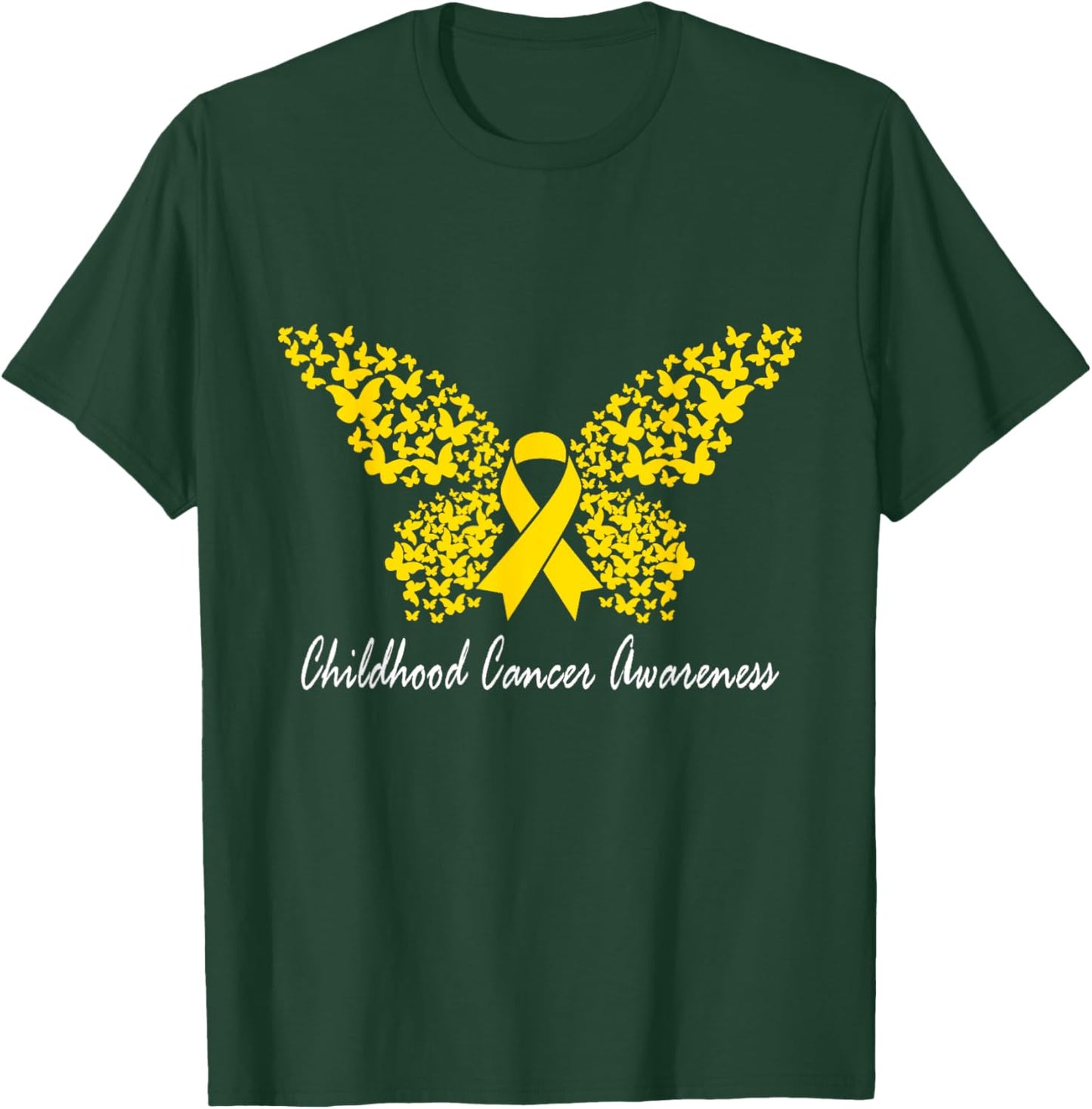 Childhood Cancer Awareness Butterfly T-Shirt - T-Shirt | Forest