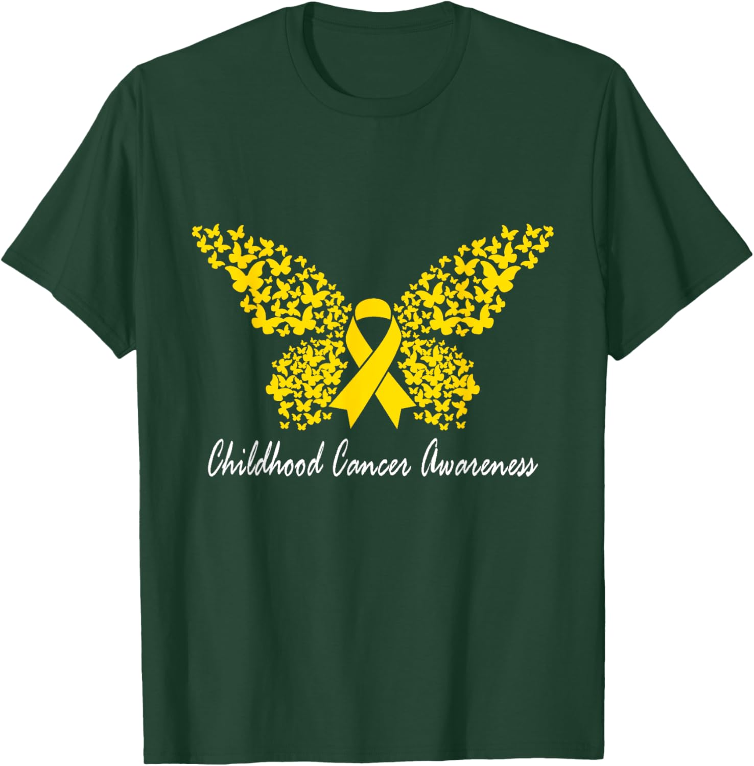 Childhood Cancer Awareness Butterfly T-Shirt - T-Shirt | Forest
