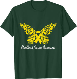 Childhood Cancer Awareness Butterfly T-Shirt - T-Shirt | Forest