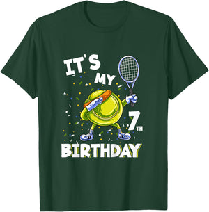Kids It's my 7th Birthday 7 Year Old Tennis Birthday T-Shirt - T-Shirt | Forest