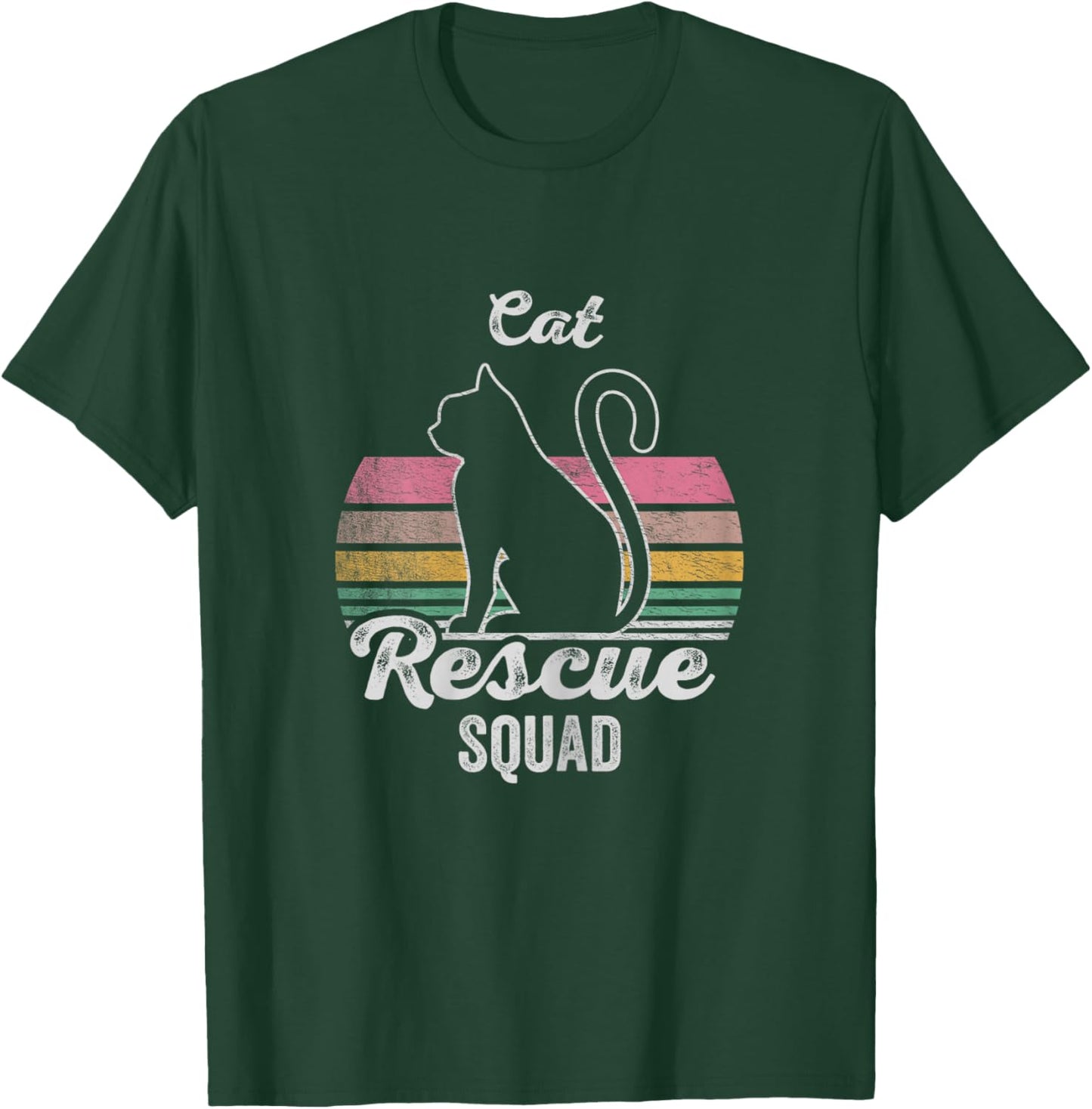 Retro Vintage Animal Rescue Shirt Cat Rescue Squad T-Shirt - T-Shirt | Forest