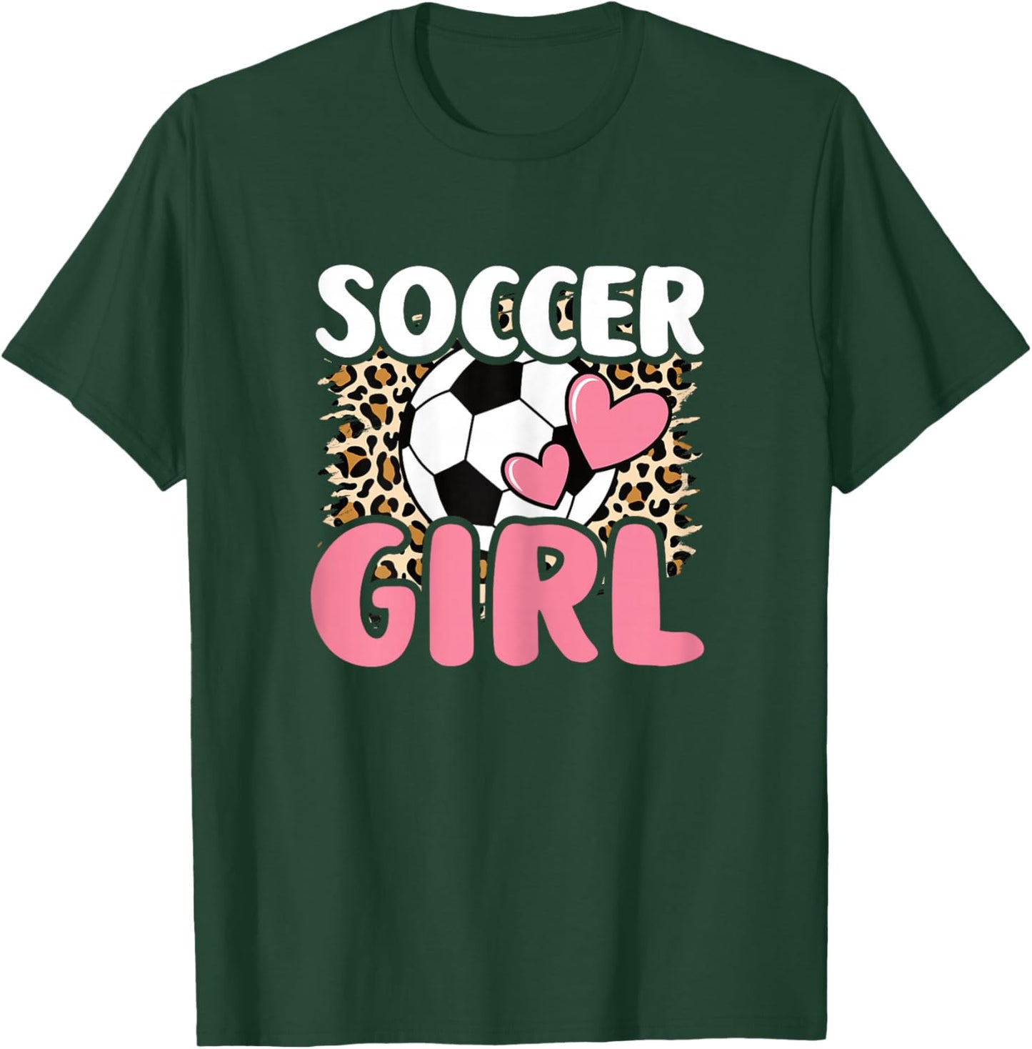 Cute Soccer Girl Soccer Player Fan Women Girls Kids T-Shirt - T-Shirt | Forest