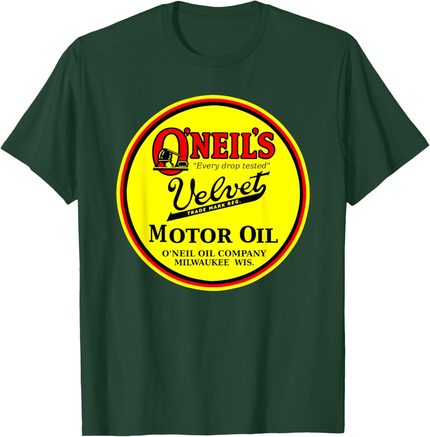 Retro Vintage Gas Station O'Neils Motor Oil Car Bikes Garage T-Shirt - T-Shirt | Forest