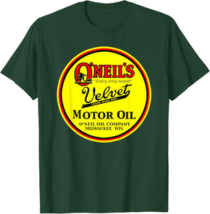Retro Vintage Gas Station O'Neils Motor Oil Car Bikes Garage T-Shirt - T-Shirt | Forest