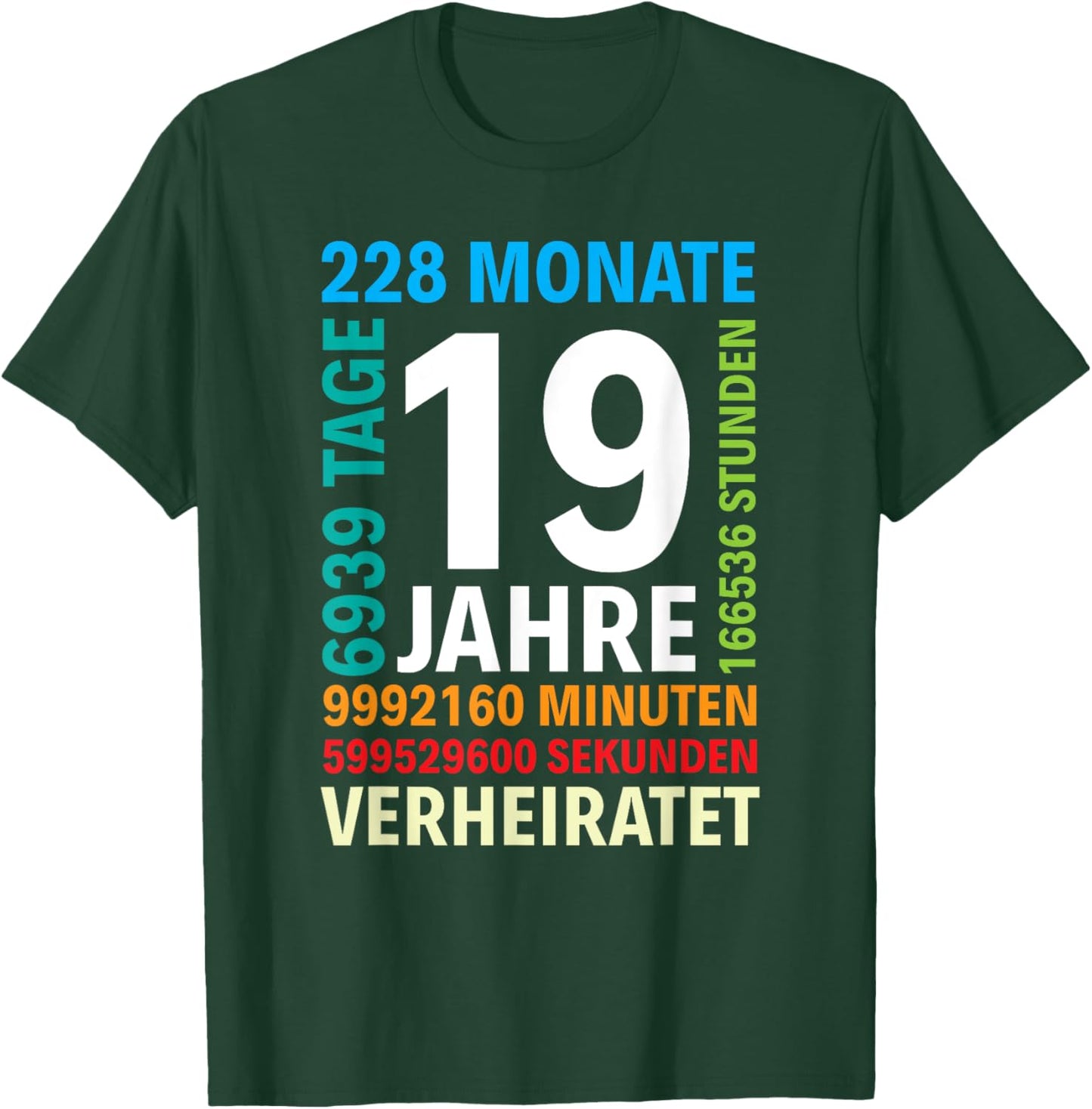 19 Jahre Verheiratet Perlmutthochzeit 19. Hochzeitstag T-Shirt - T-Shirt | Forest