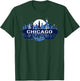 Chicago Skyline Night Design with Moon and City Reflection T-Shirt - T-Shirt | Forest
