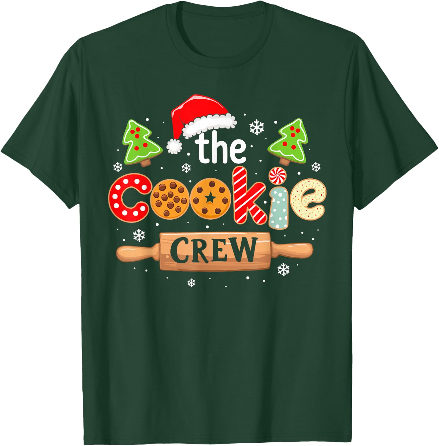 The Cookie Crew Christmas Baking Cookie Lover Kids Women T-Shirt - T-Shirt | Forest