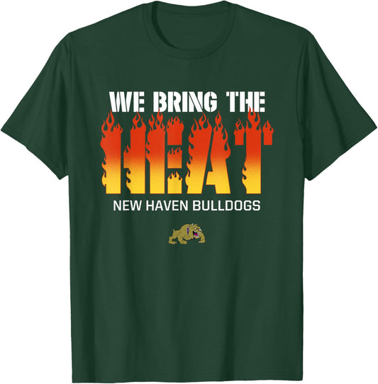 New Haven Bulldogs Logo We Bring the Heat HS T-Shirt - T-Shirt | Forest