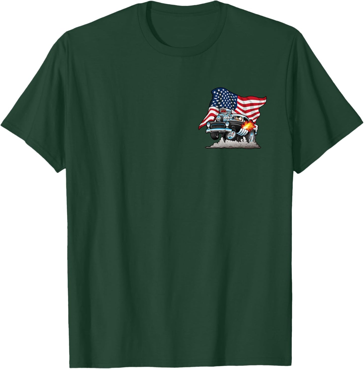 Car Crazy! Muscle Cars Classic Cars Hotrods Cartoon T-Shirt - T-Shirt | Forest
