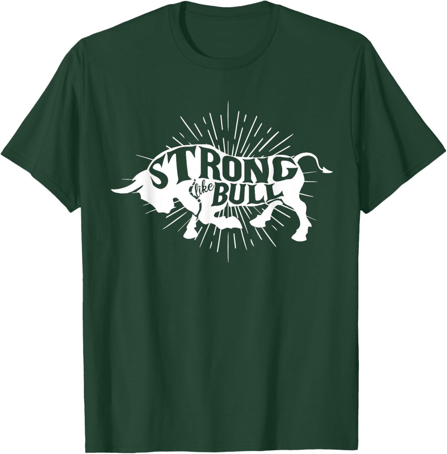 Strong Like Bull Powerlifter Bodybuilder Gym Cowboy Gym T-Shirt - T-Shirt | Forest
