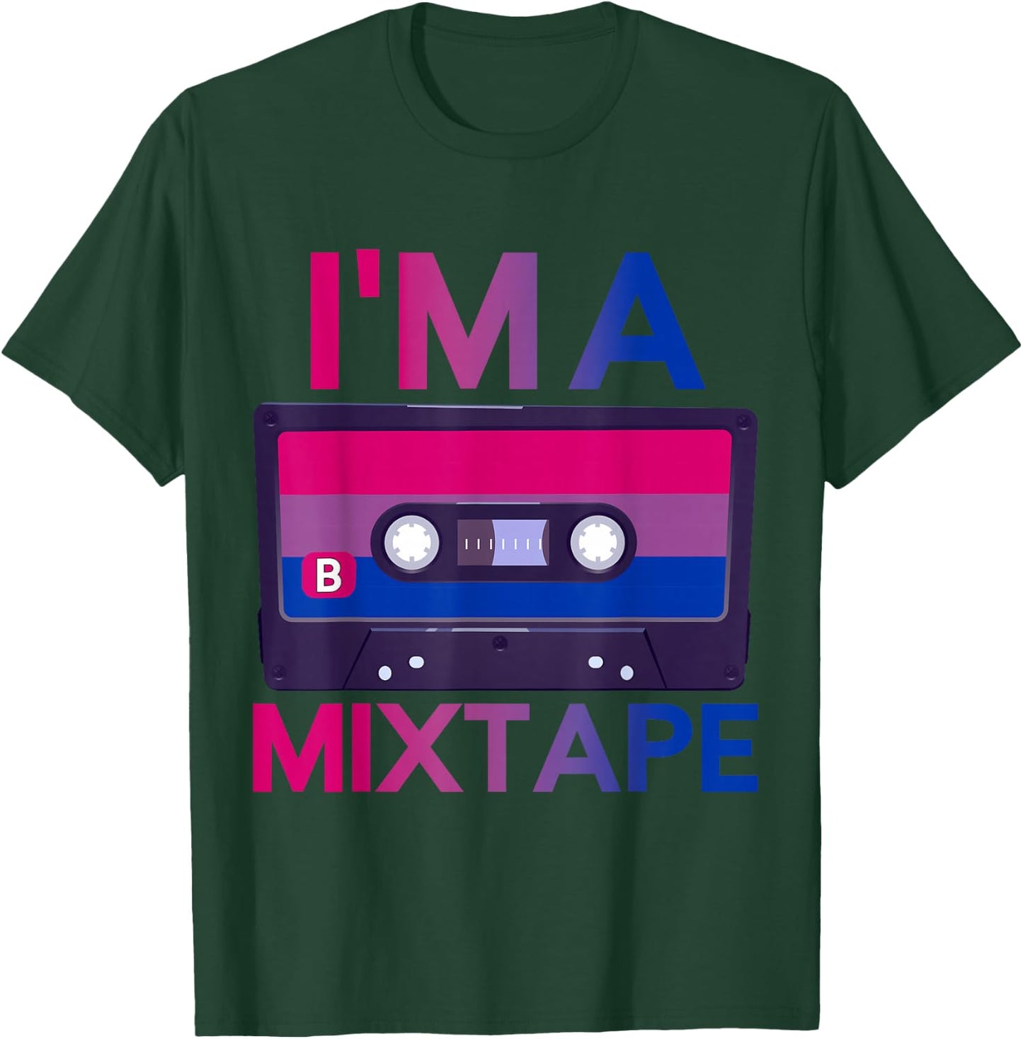 Im A Mixtape Vintage Cassette Bisexuality Bi Pride Bisexual T-Shirt - T-Shirt | Forest