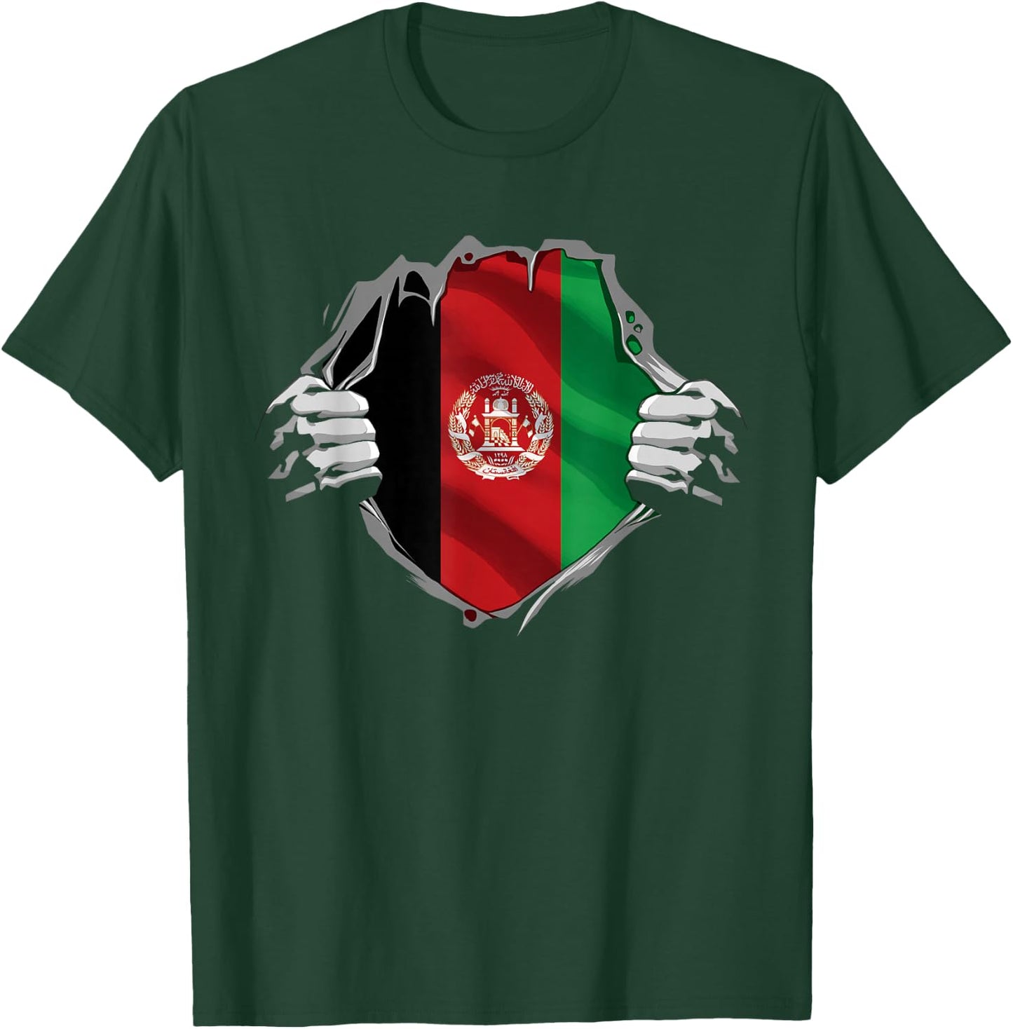 Afghan Super Afghanistan Flag Afghani Roots Heritage T-Shirt - T-Shirt | Forest