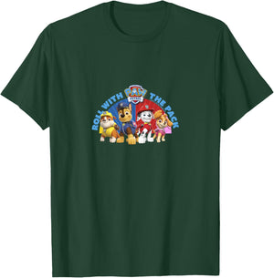 PAW Patrol Roll The Pack Rubble Chase Marshall Skye T-Shirt - T-Shirt | Forest