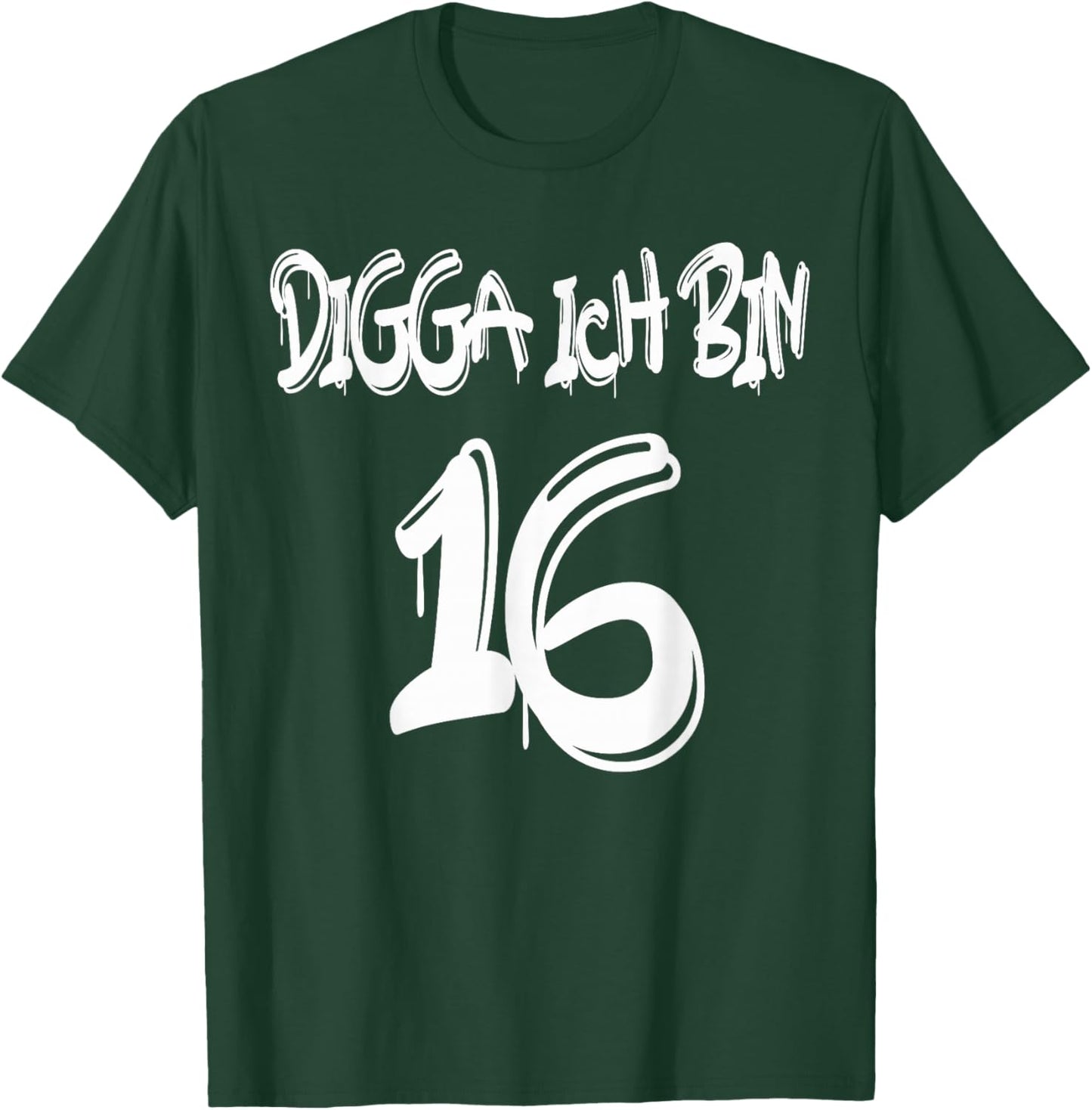 Geschenkidee zum 16. Geburtstag - Digga ich bin 16 T-Shirt - T-Shirt | Forest