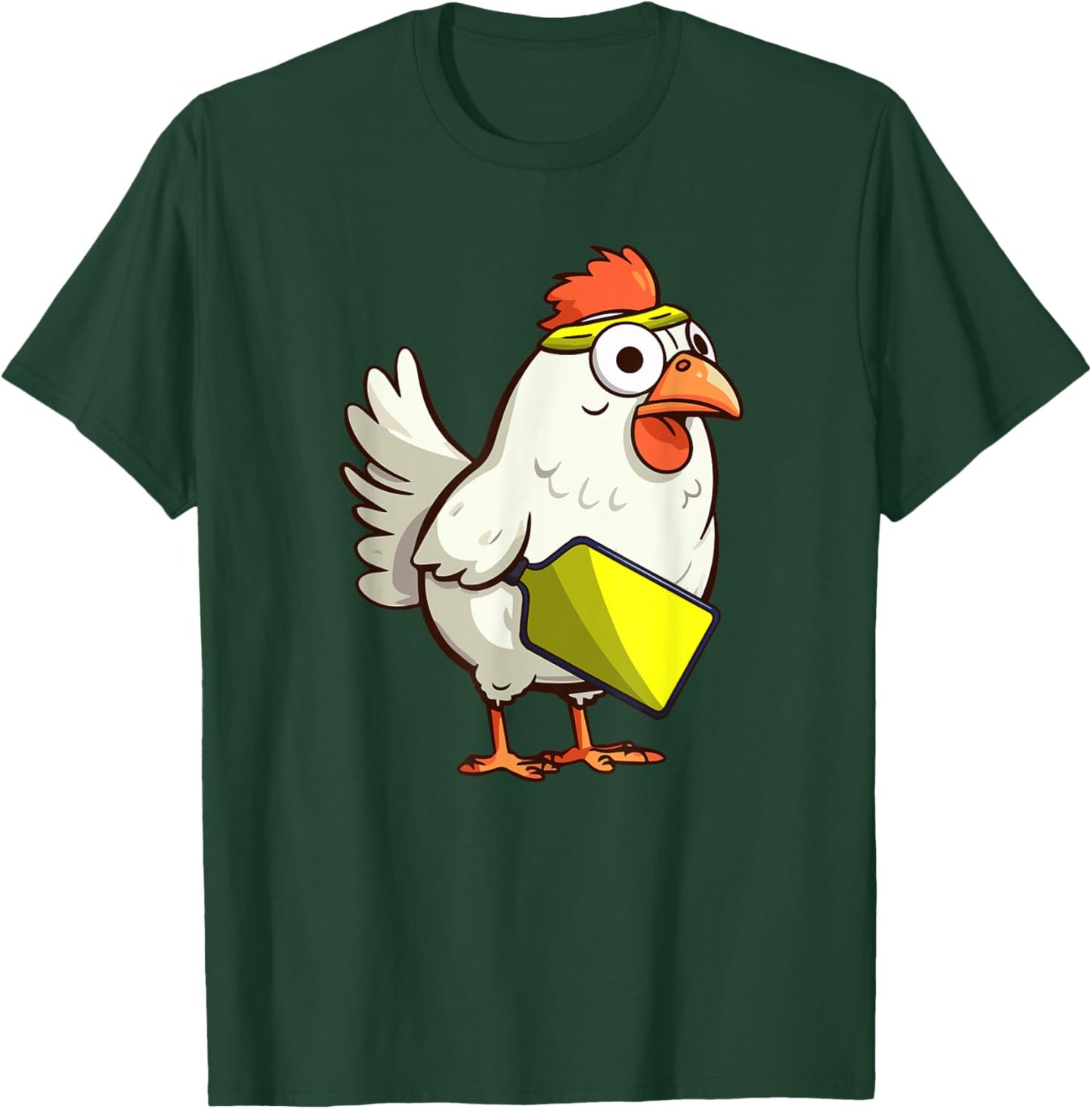 Cute Rooster Funny Chicken Pickleball Player T-Shirt - T-Shirt | Forest