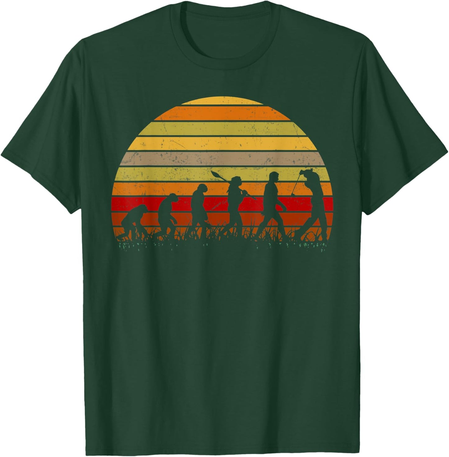 Retro Golf Evolution Gift Golf Players Vintage Golf T-Shirt - T-Shirt | Forest