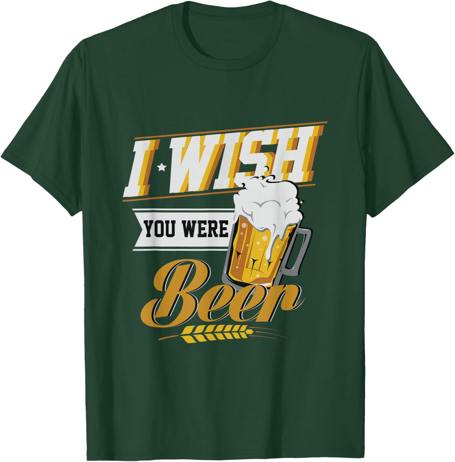 Funny I Wish You Were Beer Vintage T-Shirt - T-Shirt | Forest