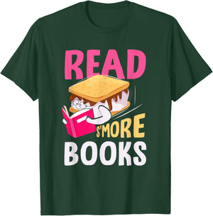 Read S'More Books Camping Bookworm Librarian Smores Lover T-Shirt - T-Shirt | Forest