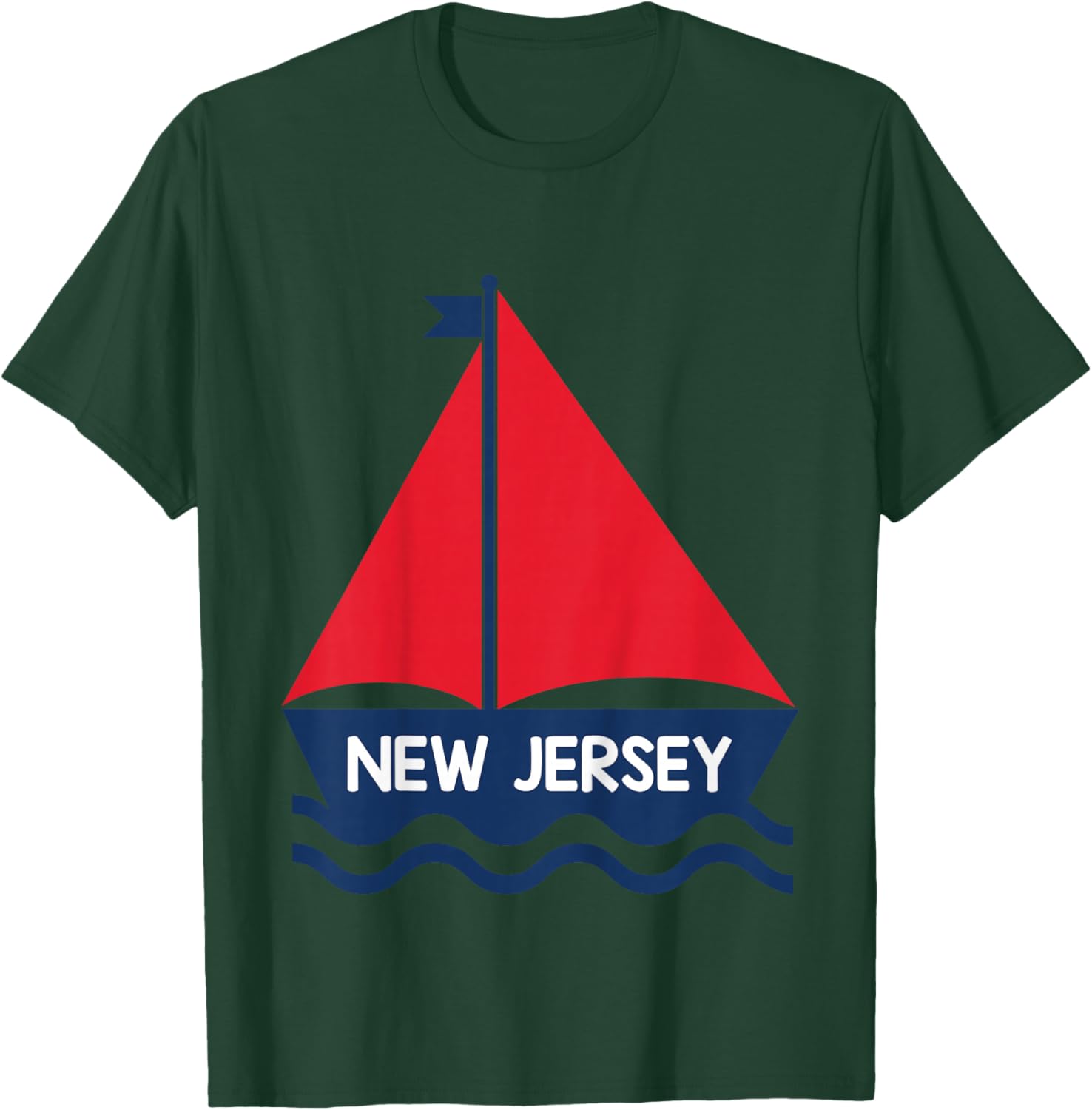 New Jersey Sailing Boat Boys Girls Toddler T-Shirt - T-Shirt | Forest