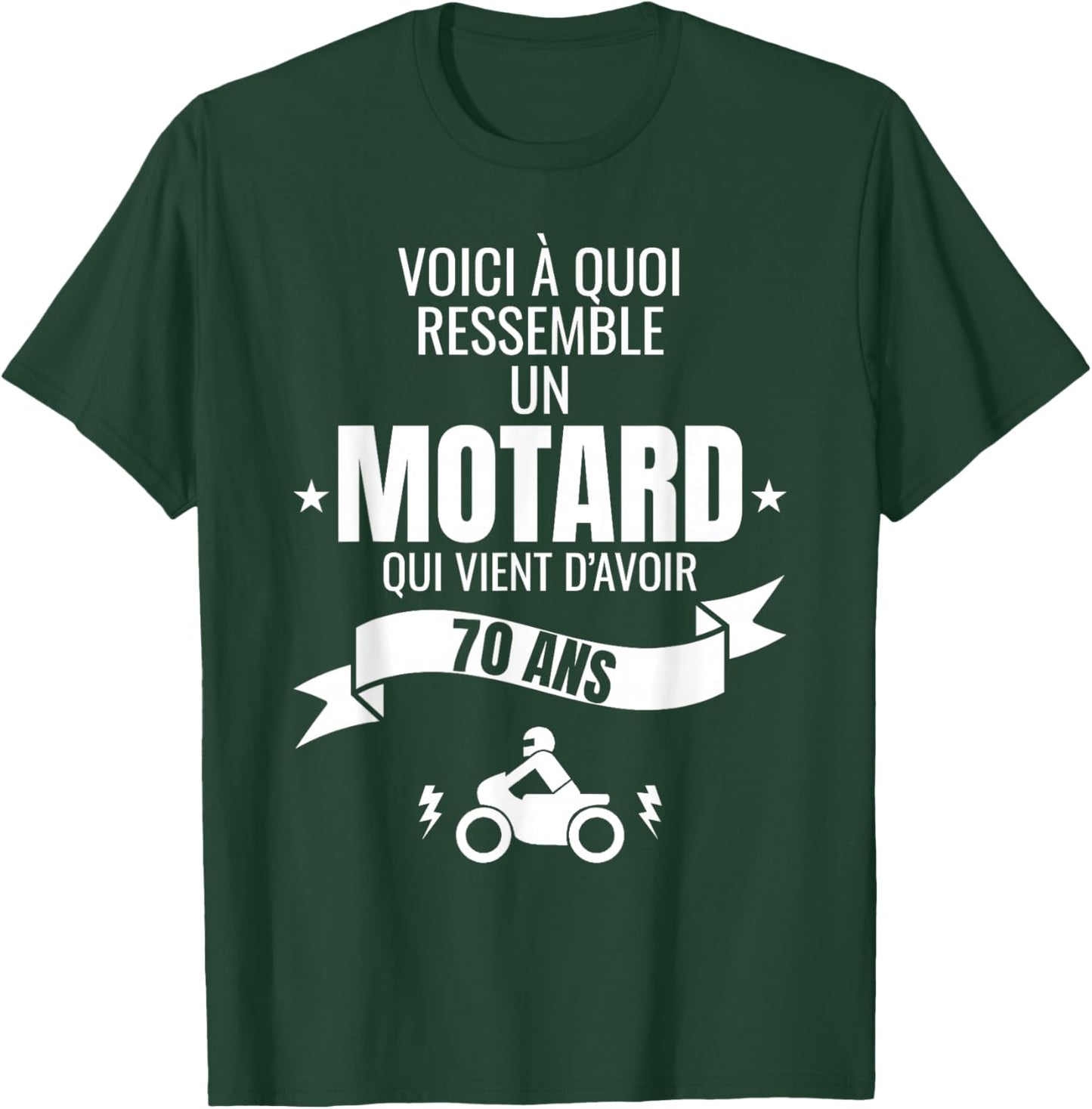 Gift for a biker humour man original 70 years , Black, S T-Shirt - T-Shirt | Forest
