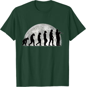 Trumpet Evolution Moon Trumpeter Jazz Music T-Shirt - T-Shirt | Forest