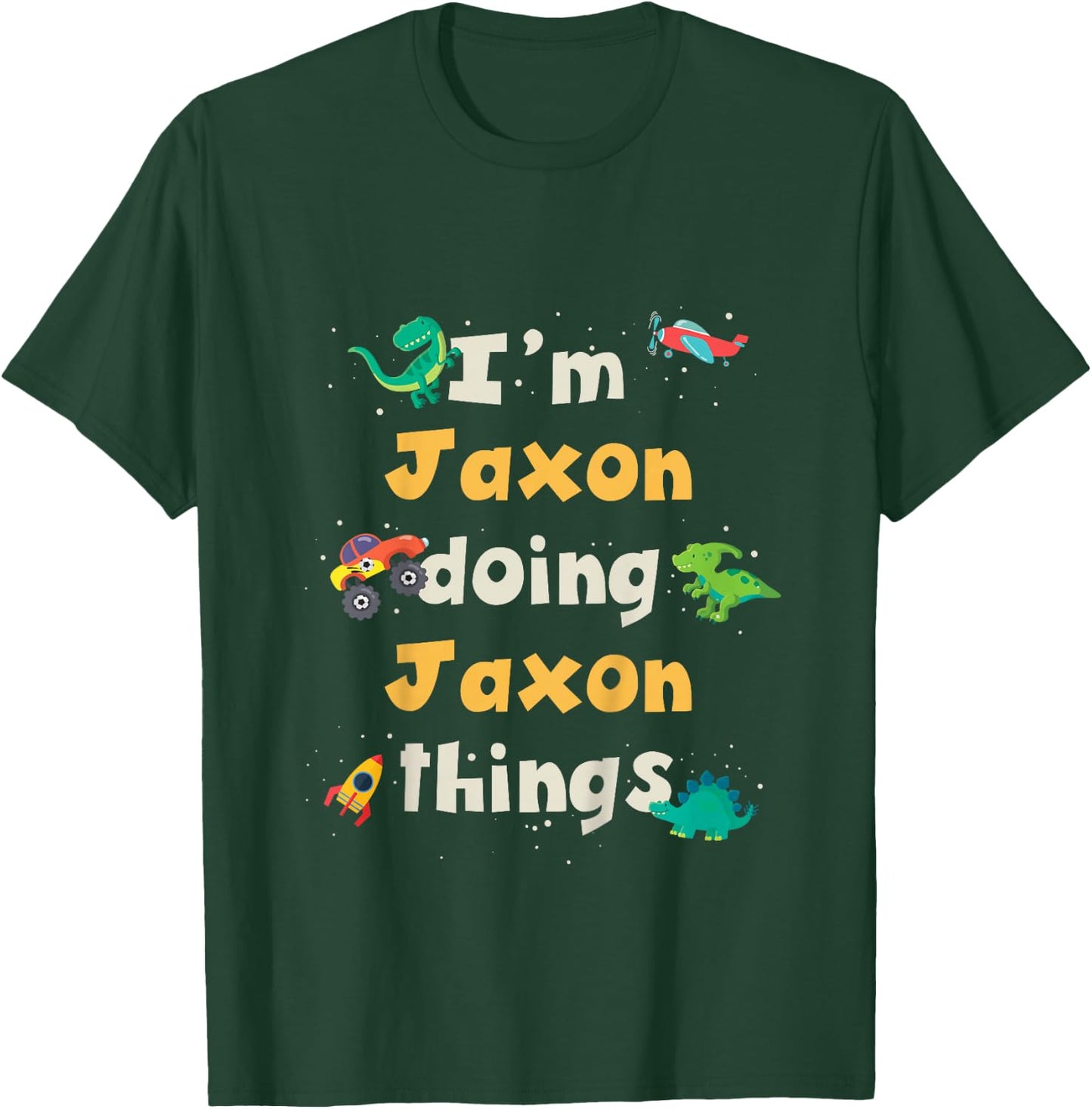 Kids Cool Jaxon Personalized First Name Boys T-Shirt - T-Shirt | Forest