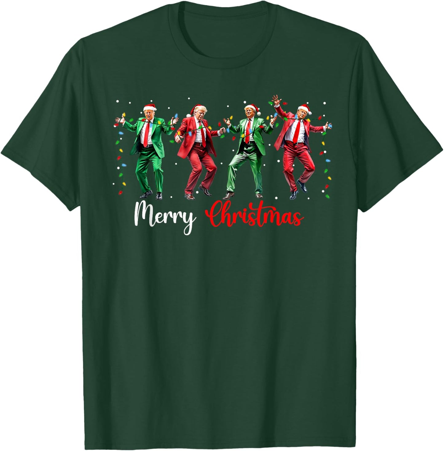 Funny Trump Dance Santa Claus Merry Christmas Pajamas YMCA T-Shirt - T-Shirt | Forest