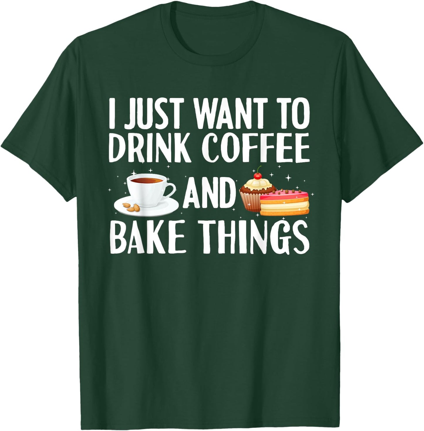 Cool Baker Women Cupcake Baking Bakers Coffee Lovers T-Shirt - T-Shirt | Forest