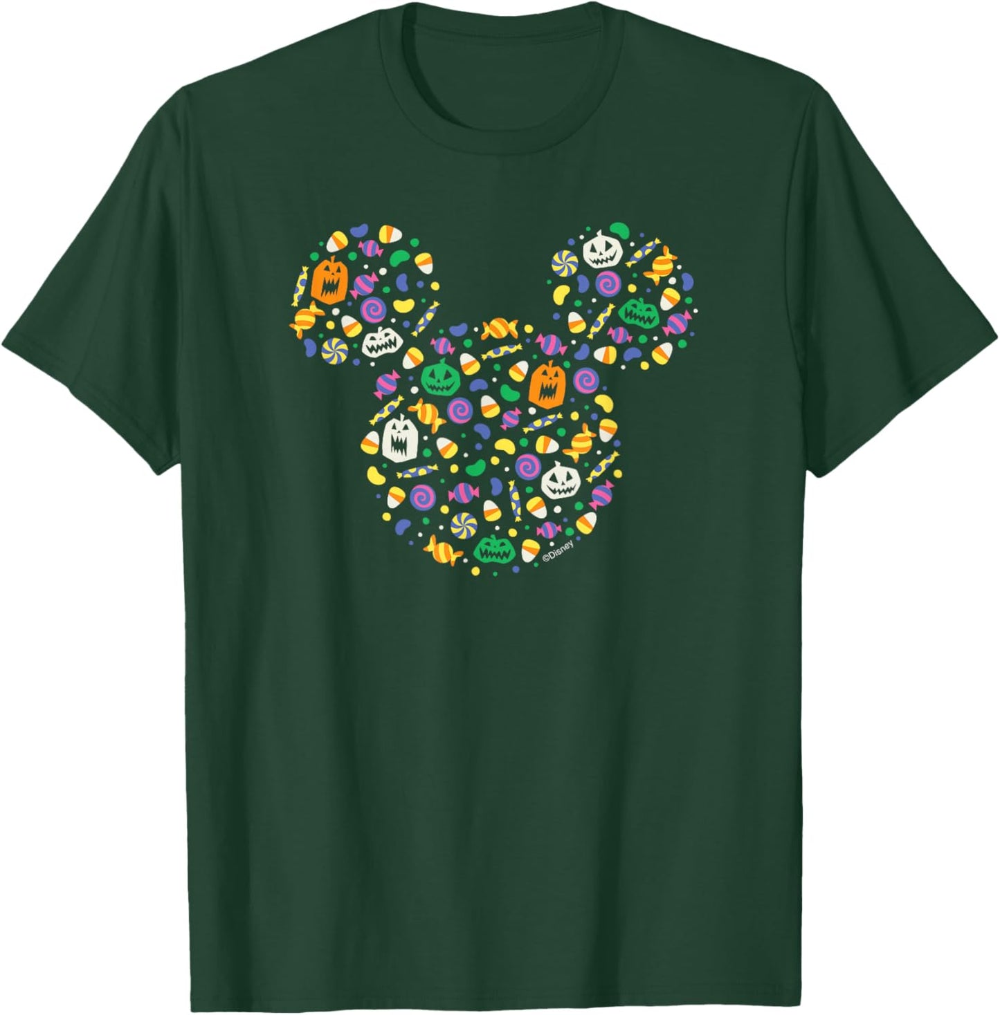 Disney Mickey Mouse Halloween Head Icon Pumpkins and Candy T-Shirt - T-Shirt | Forest