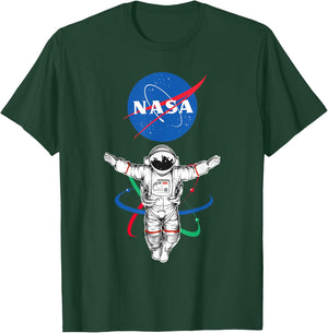 Major Future NASA - -Adults, Black, Small, Short Sleeve, Cotton/Polyester, Astronaut Atom NASA Theme T-Shirt - T-Shirt | Forest