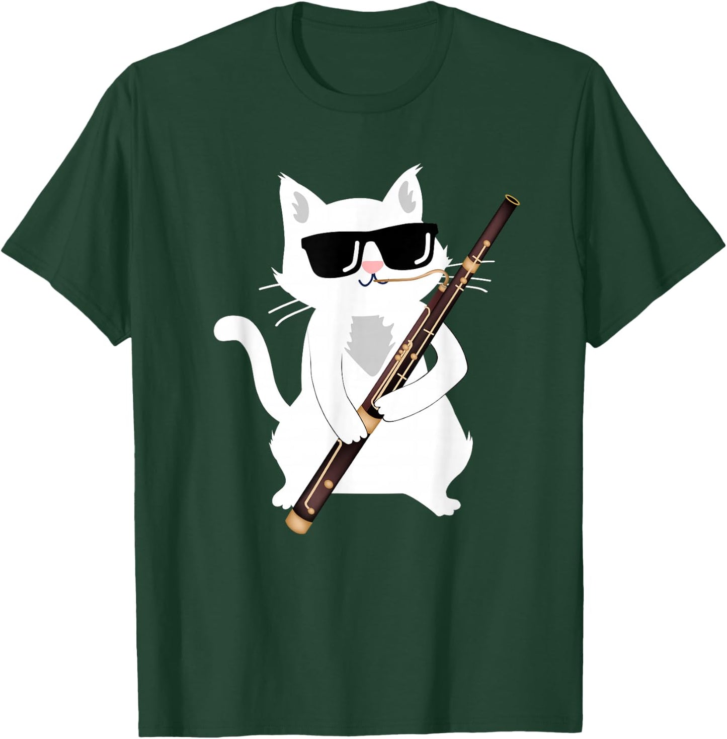 Cat Playing Bassoon T-Shirt - T-Shirt | Forest