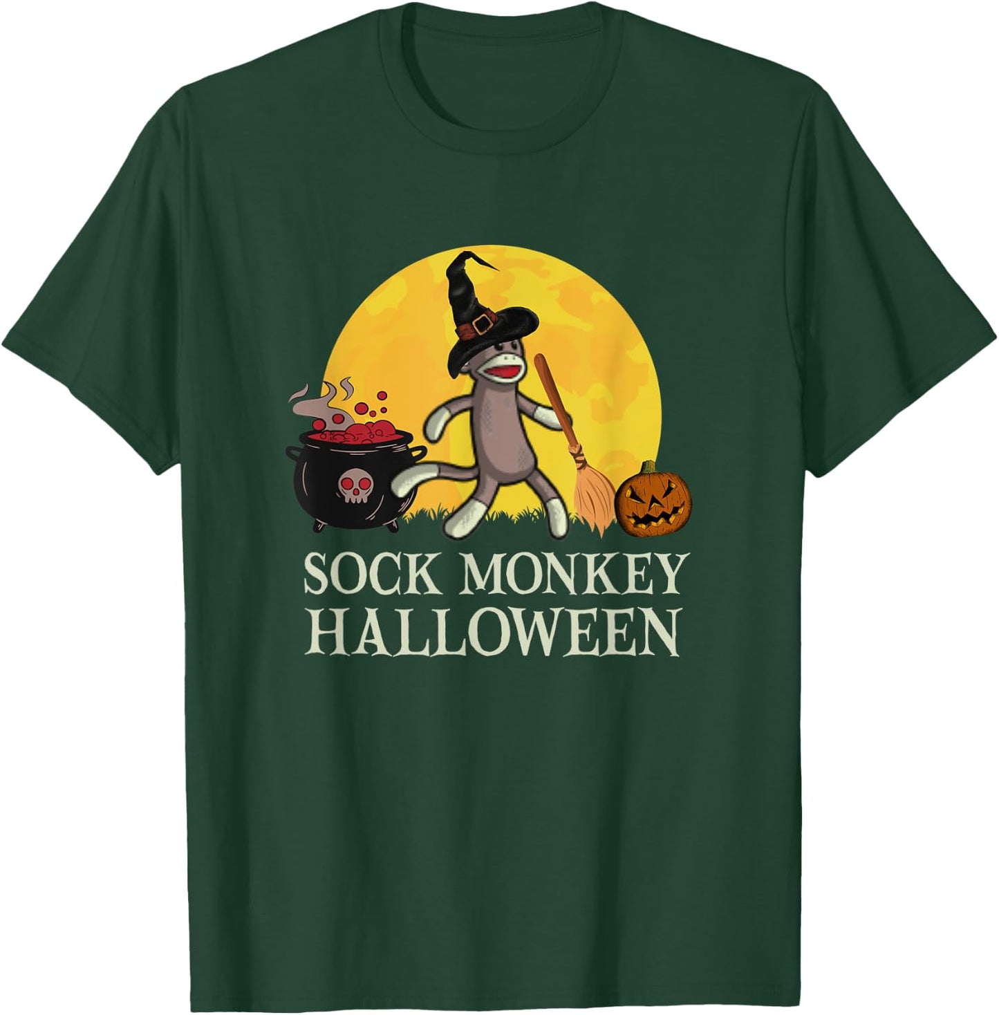 It's a Sock Monkey Halloween Sock Monkey Witch T-Shirt - T-Shirt | Forest